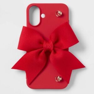 HEYDAY NWT silicone phone case iPhone 16 with red bow